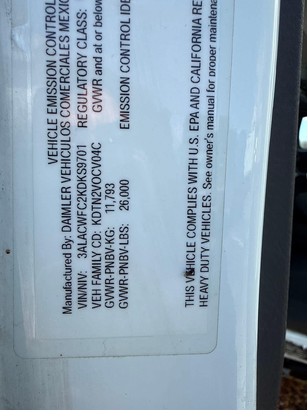 2019 Freightliner/Mercedes M2 106 849293