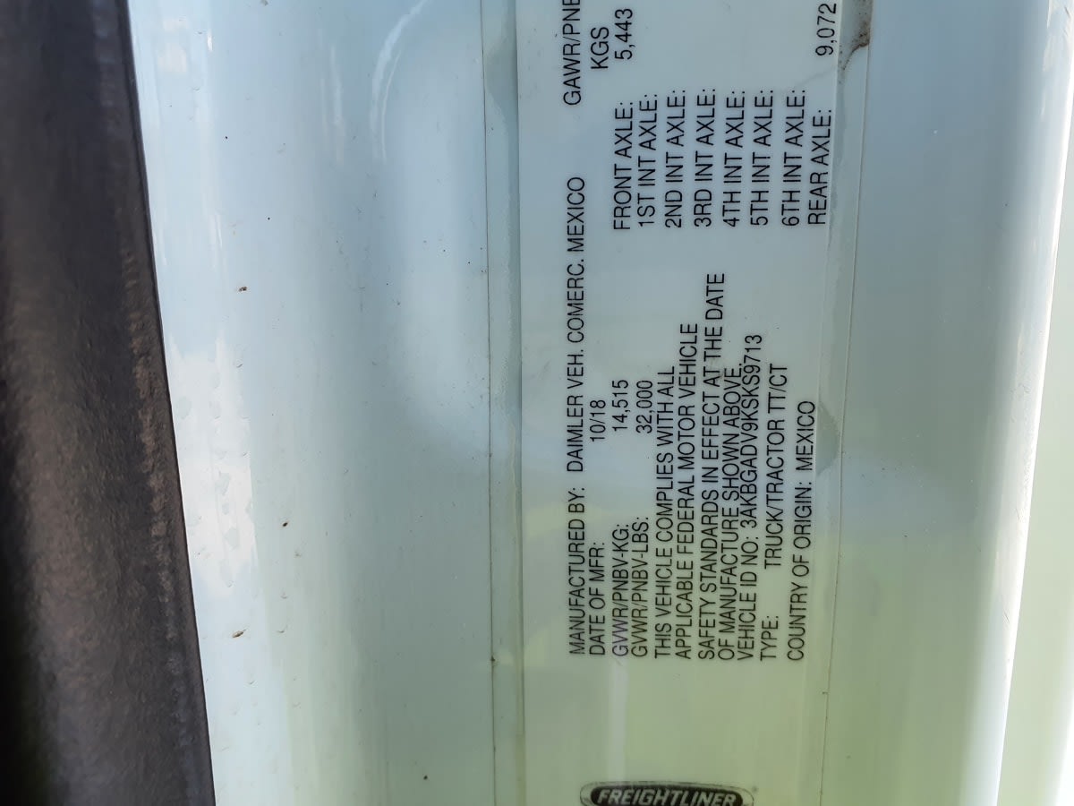 2019 Freightliner/Mercedes CASCADIA 113 861337