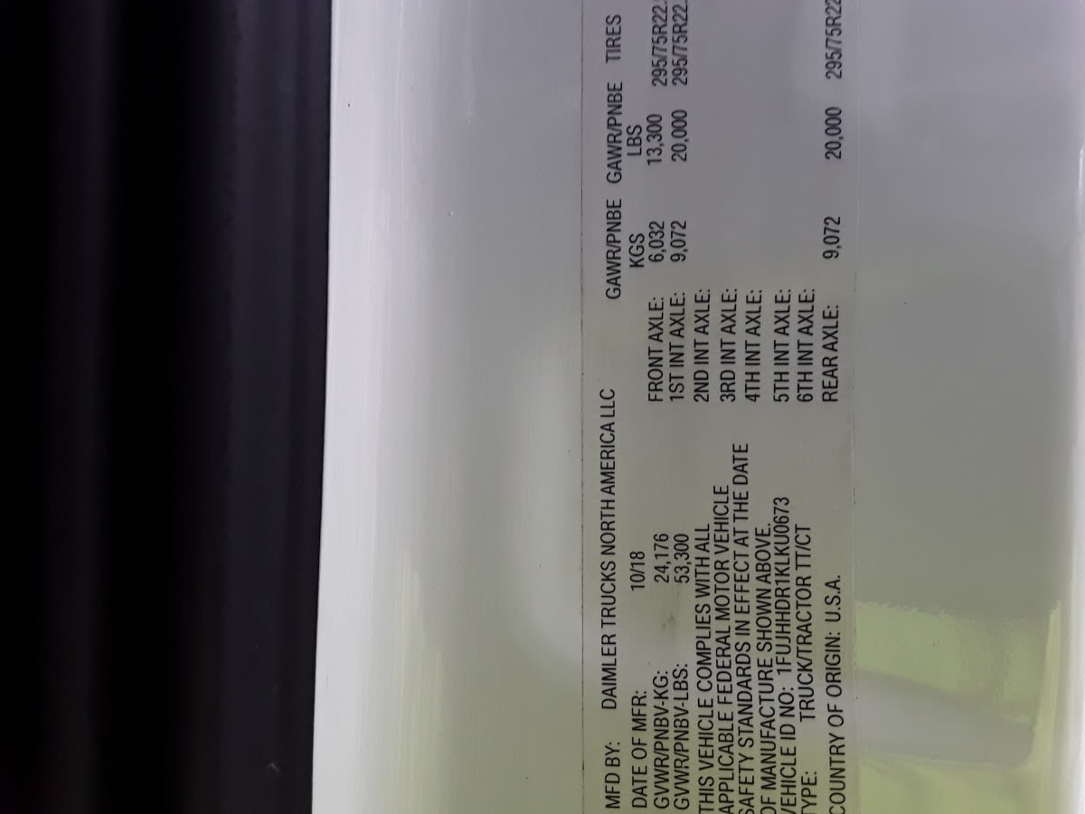 2019 Freightliner/Mercedes NEW CASCADIA PX12664 863598