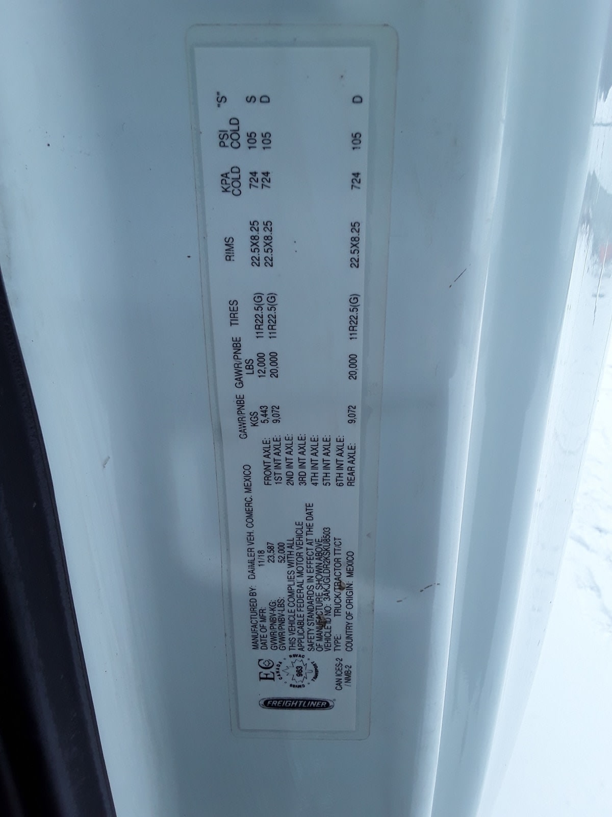 2019 Freightliner/Mercedes CASCADIA 125 866029