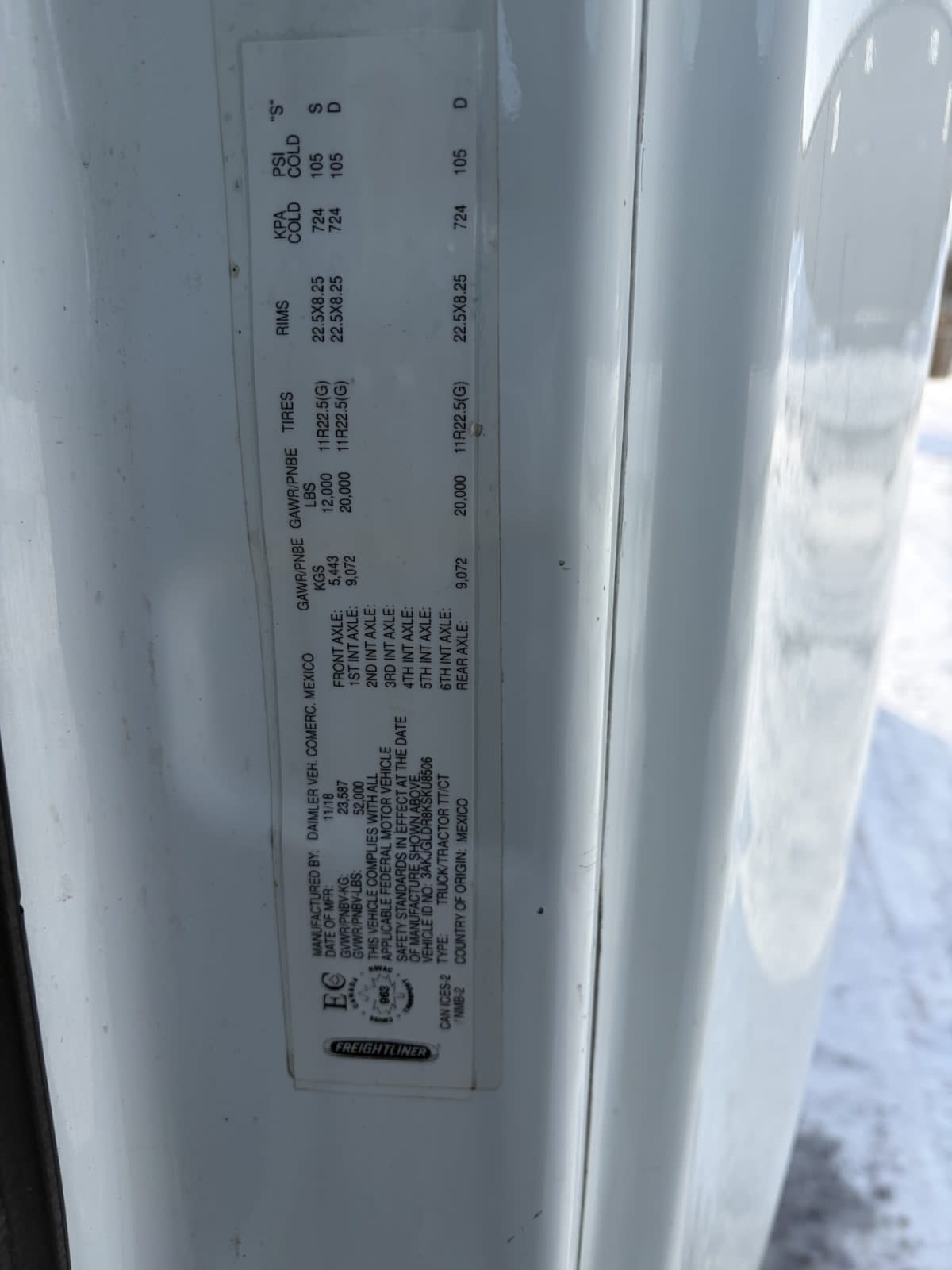 2019 Freightliner/Mercedes CASCADIA 125 866070