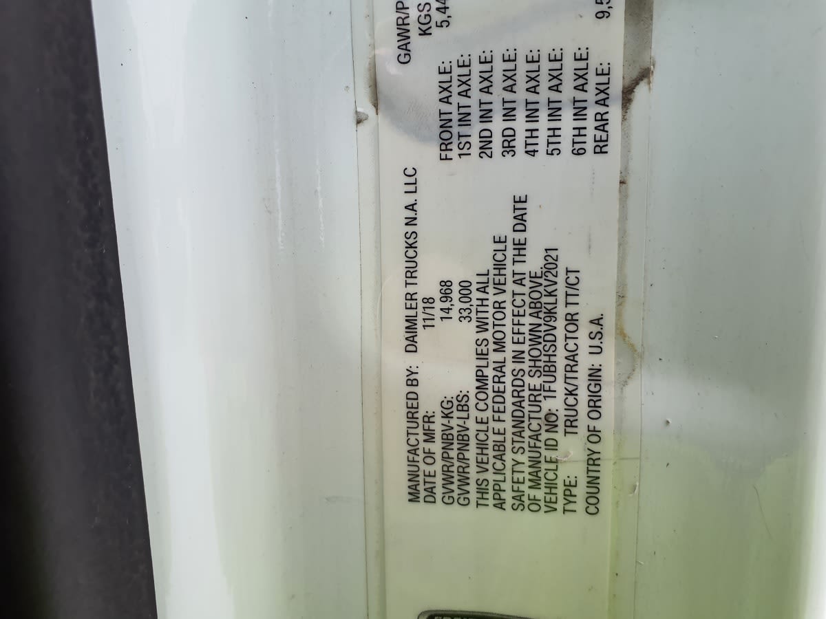 2019 Freightliner/Mercedes NEW CASCADIA 116 866289