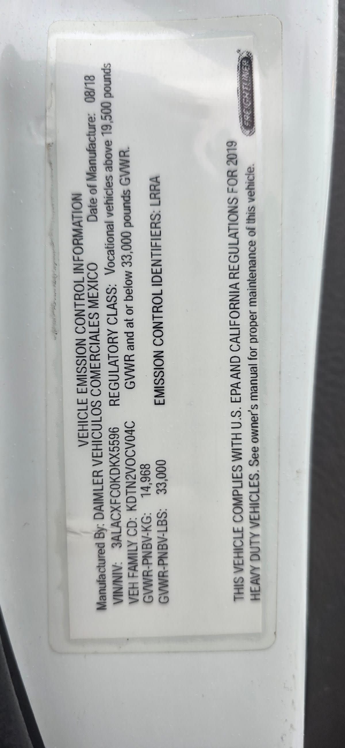 2019 Freightliner/Mercedes M2 106 867649