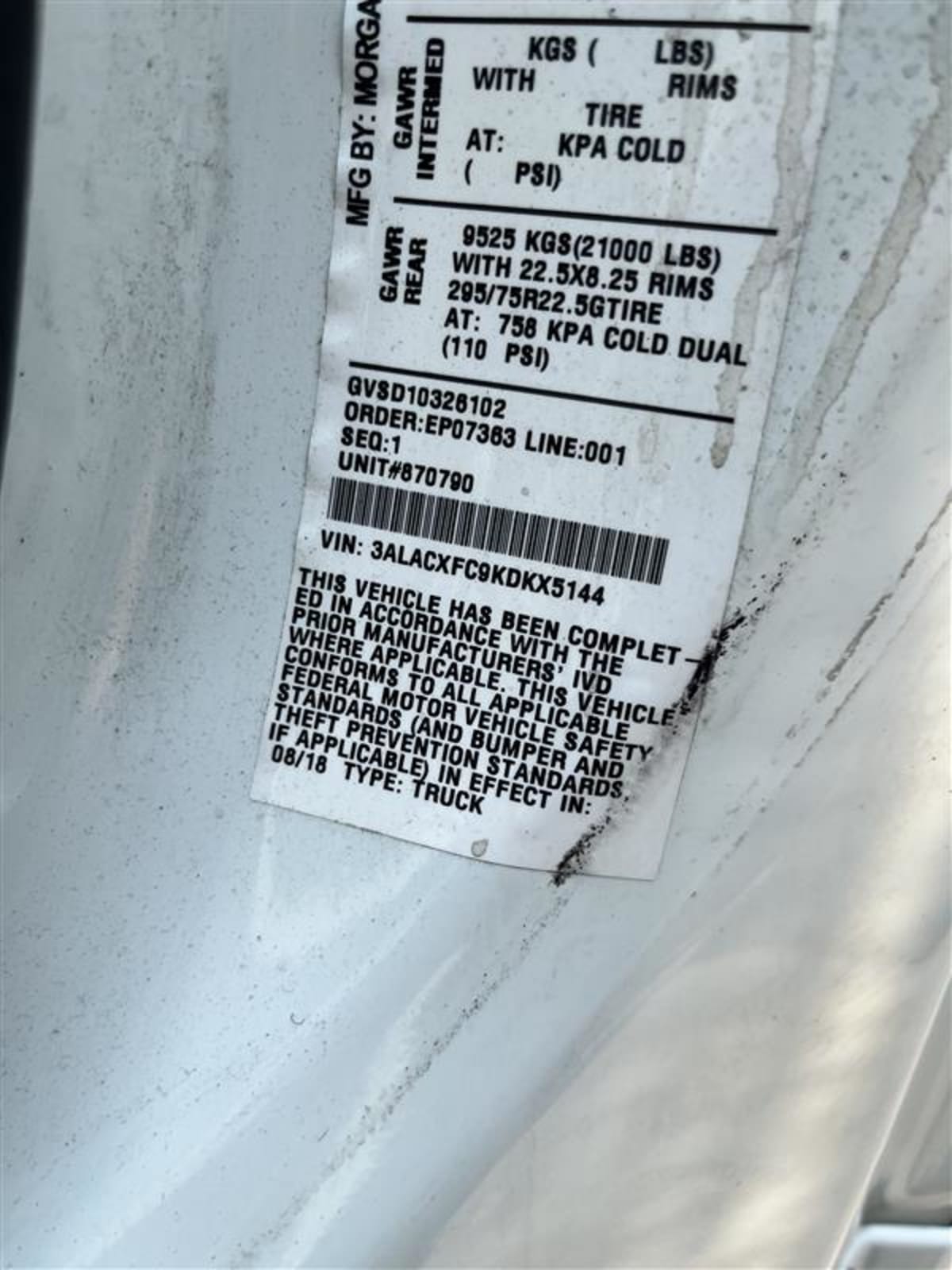2019 Freightliner M2 106 870790