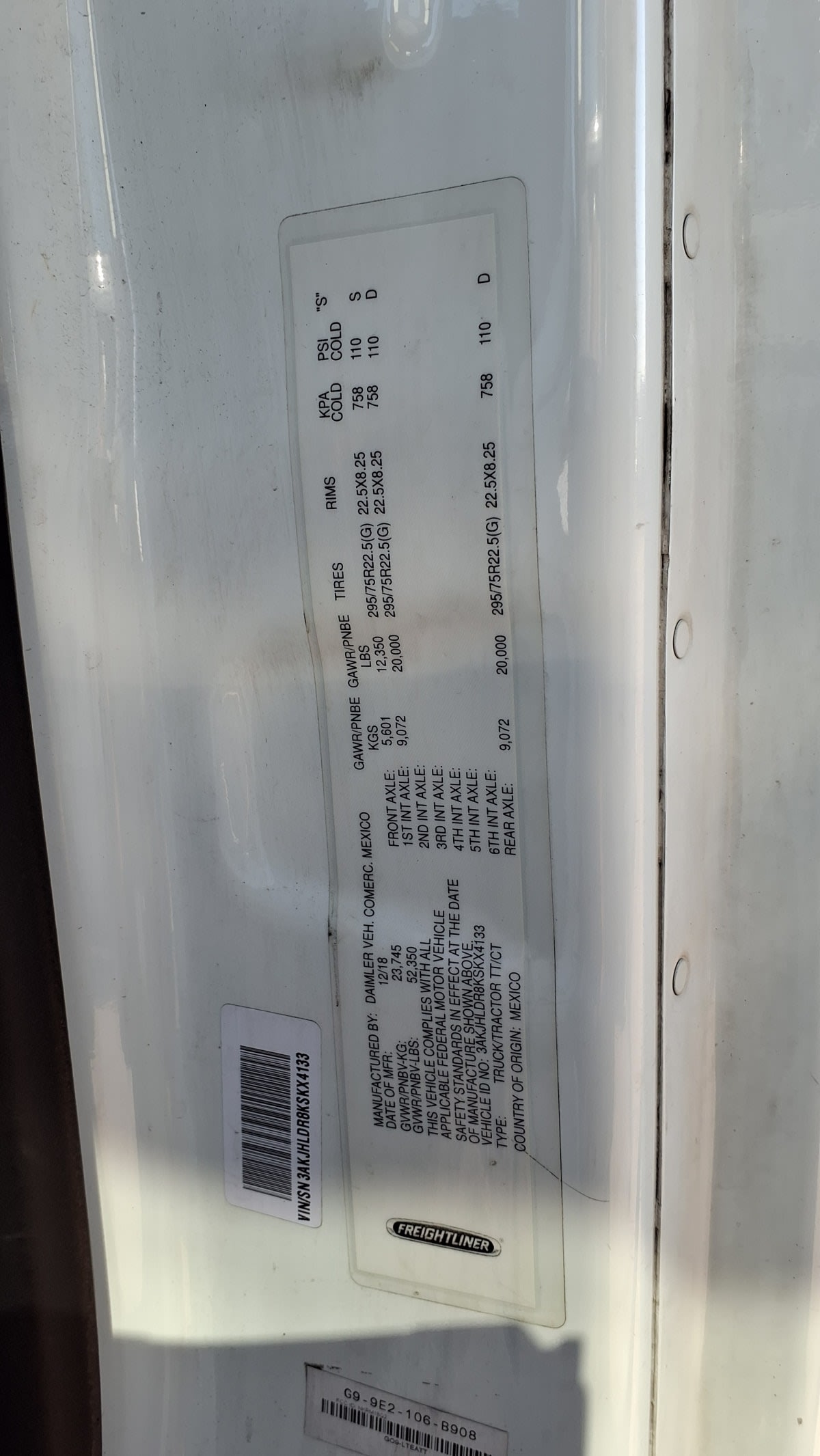 2019 Freightliner/Mercedes NEW CASCADIA PX12664 870825