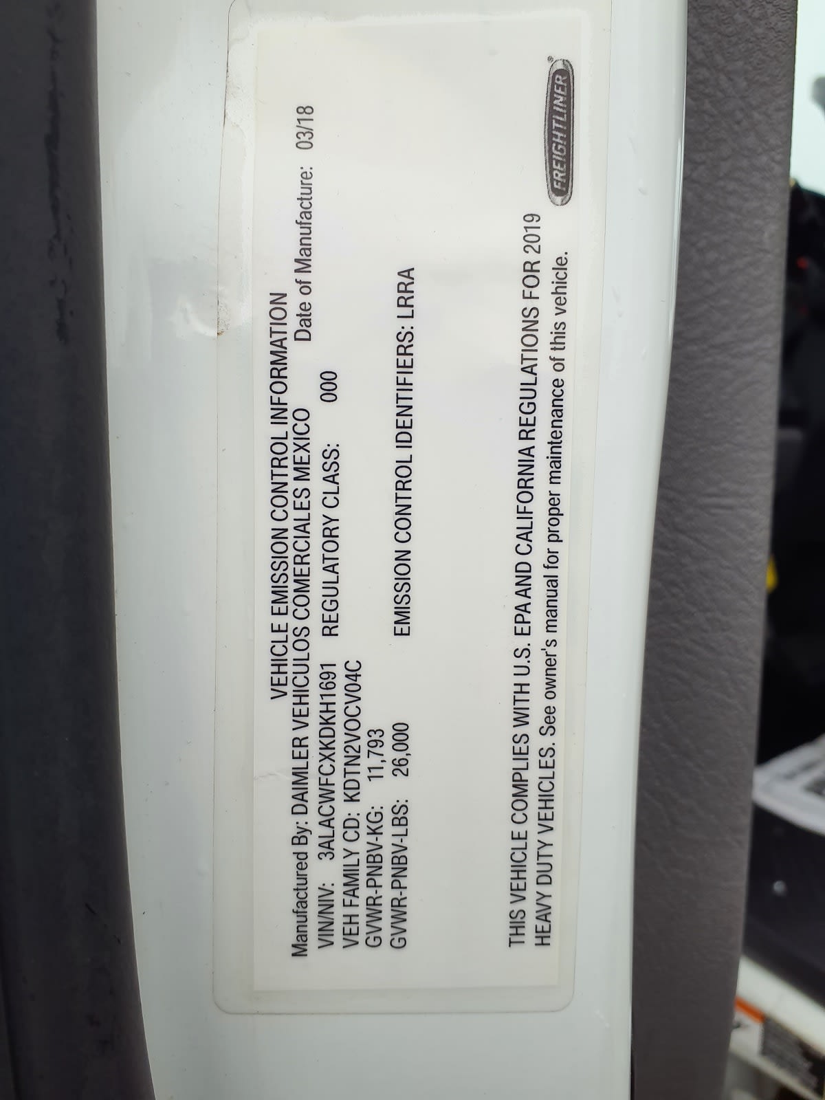 2019 Freightliner/Mercedes M2 106 871152