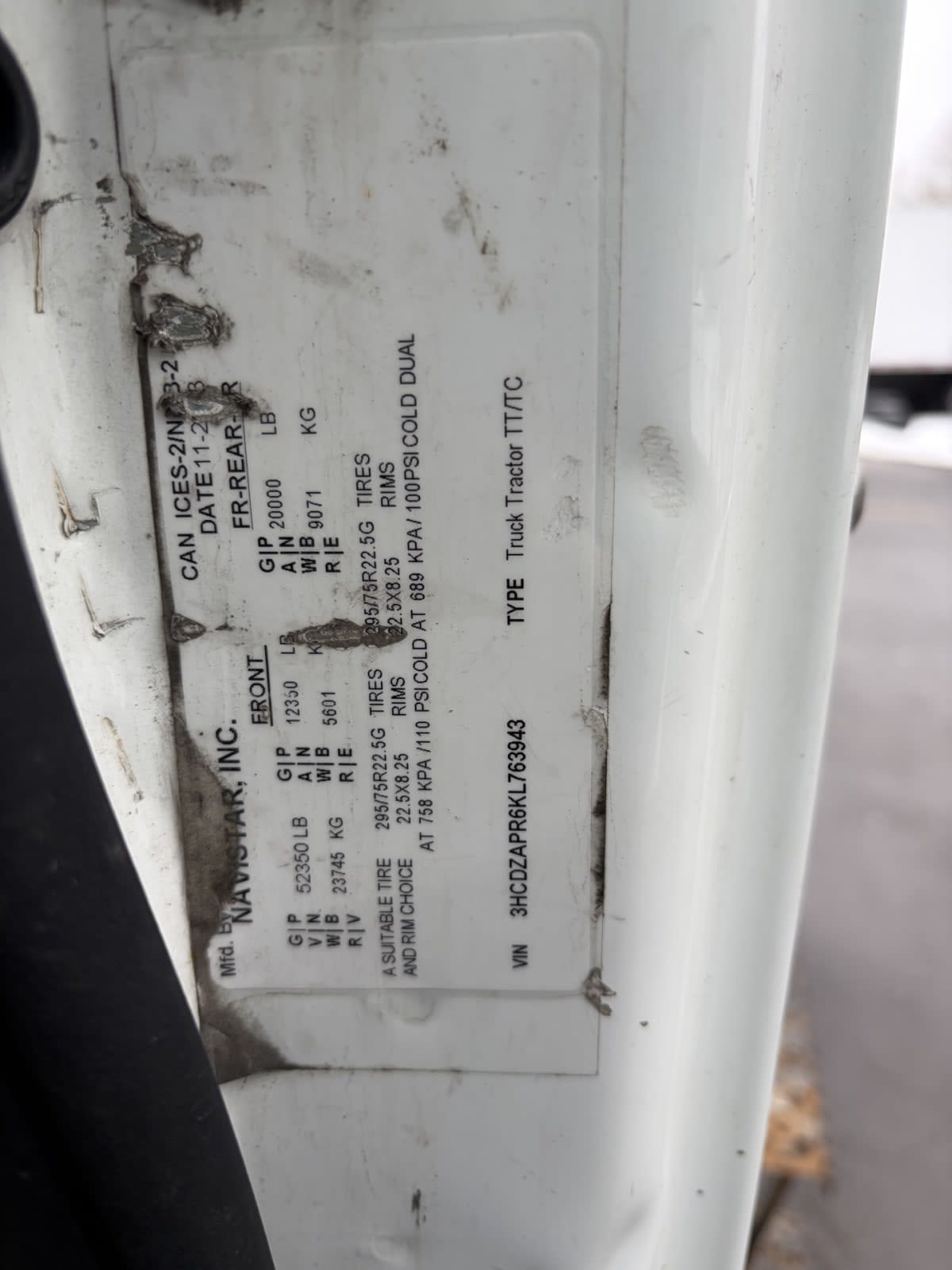 2019 Navistar International LT625 DAYCAB T/A 873330