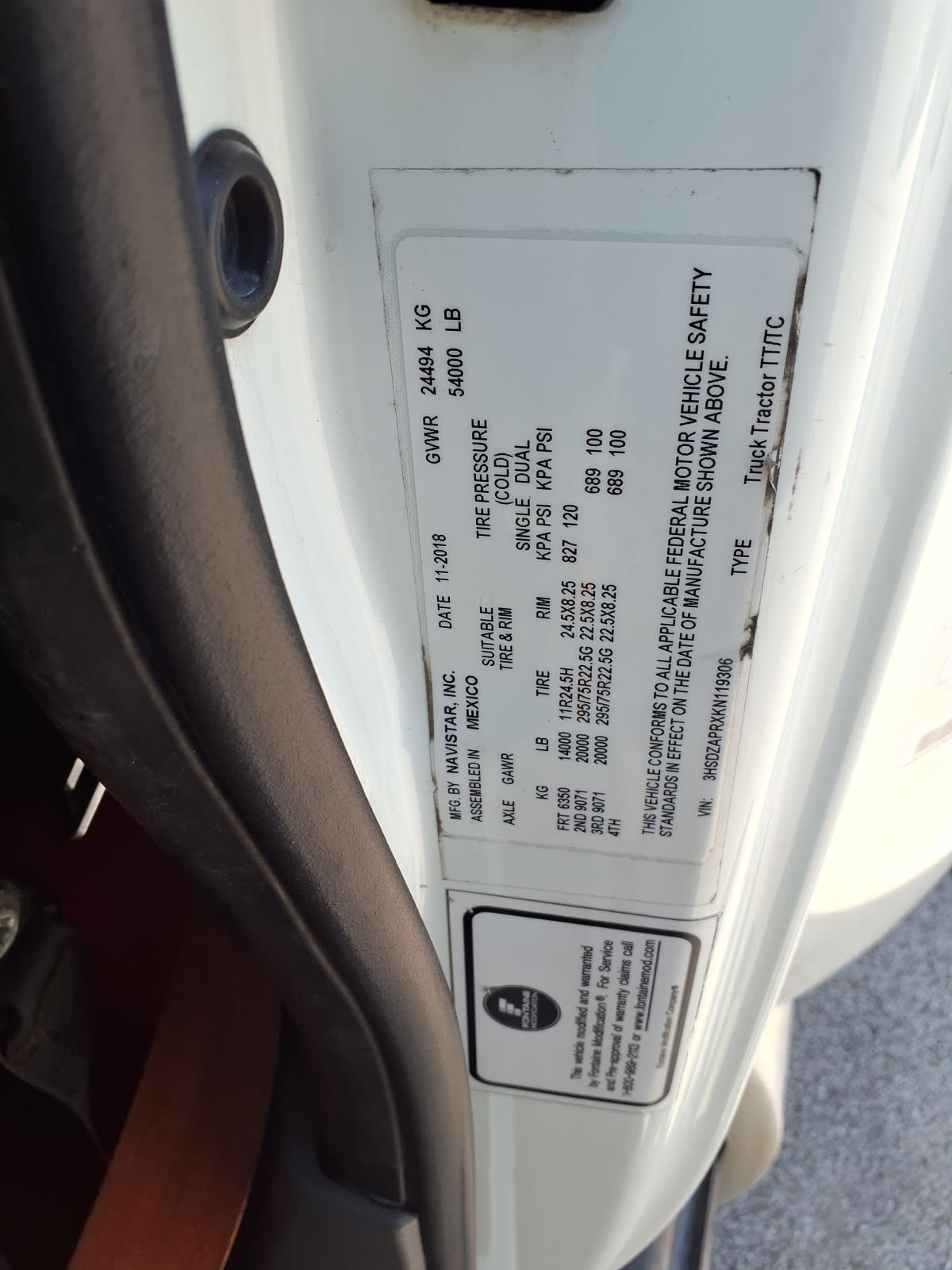 2019 Navistar International LT625 SLPR CAB 873883