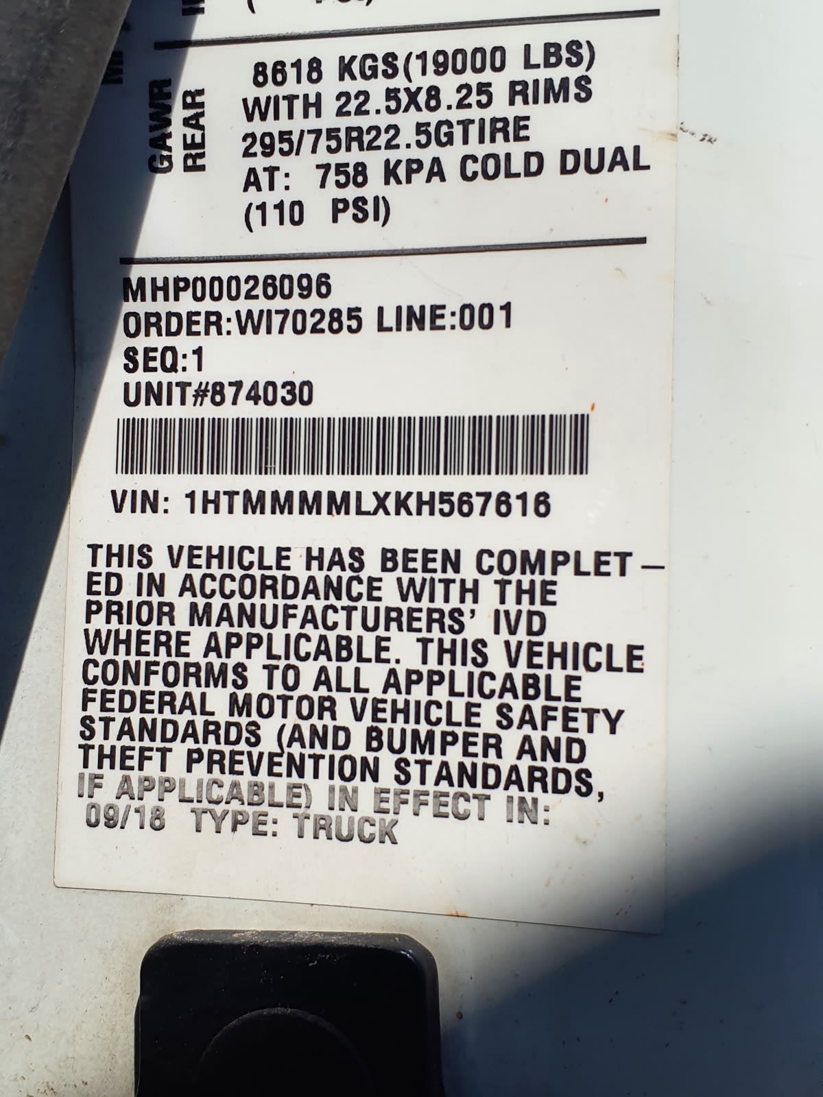 2019 Navistar International 4300 874030