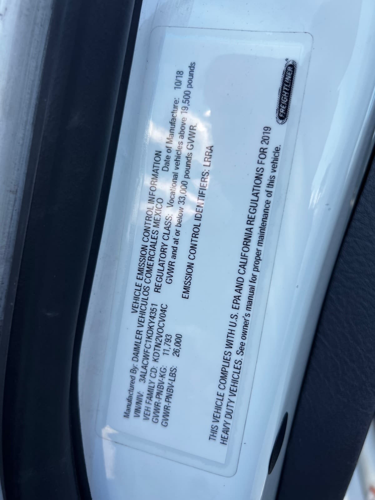 2019 Freightliner/Mercedes M2 106 874382 2019 Freightliner/Mercedes M2 106 874382