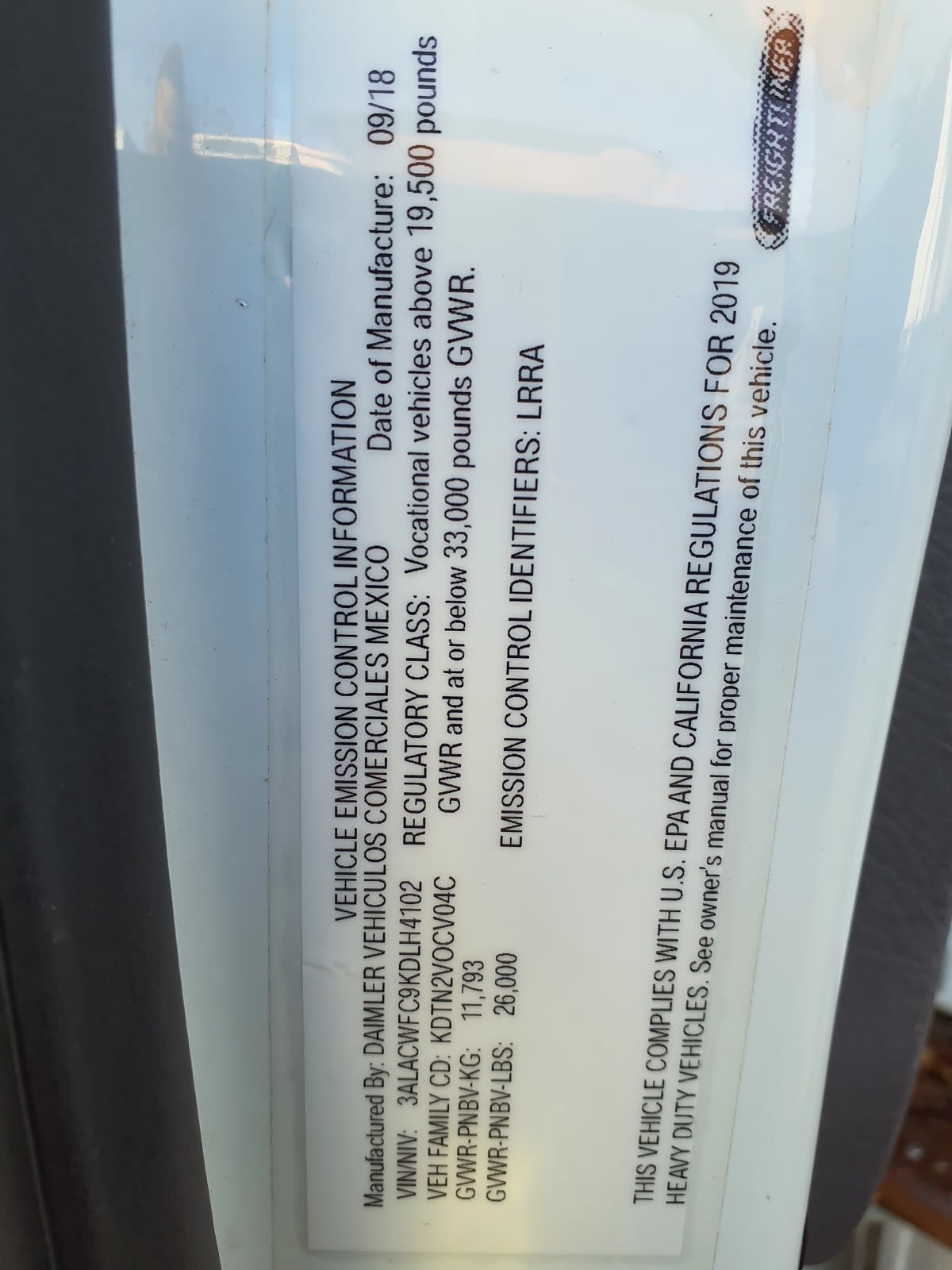 2019 Freightliner/Mercedes M2 106 877394