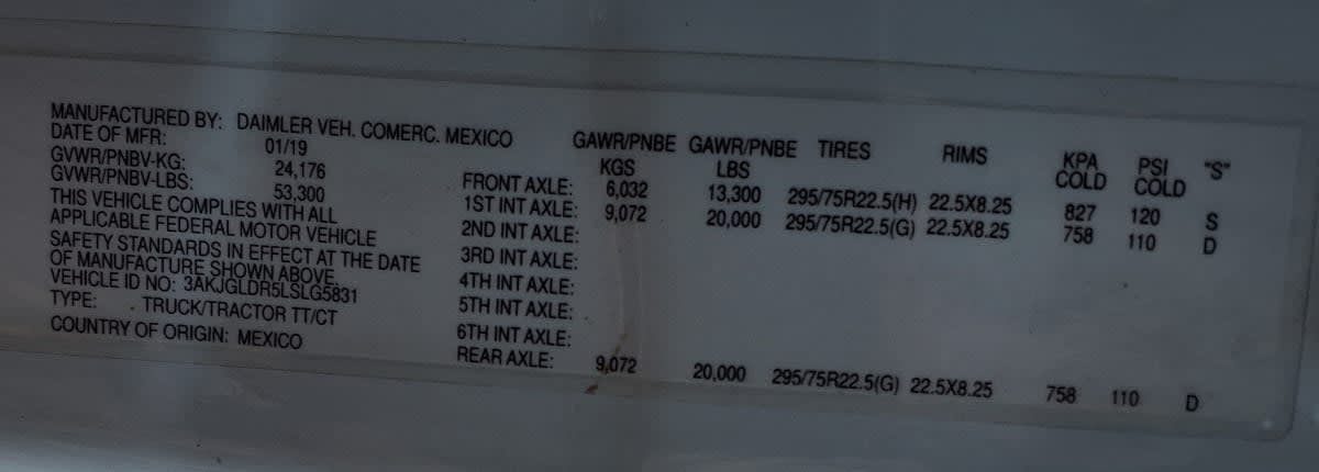2020 Freightliner/Mercedes CASCADIA 125 877576