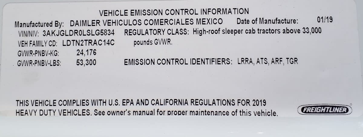 2020 Freightliner/Mercedes CASCADIA 125 877579