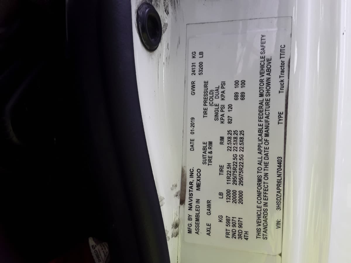 2020 Navistar International LT625 SLPR CAB 879555