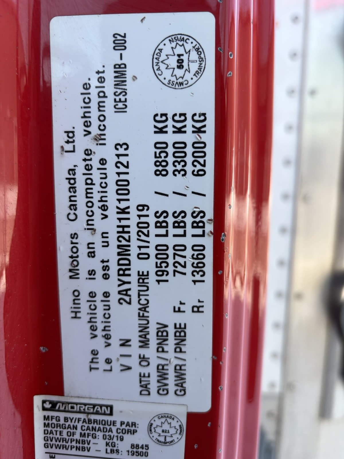 2019 Hino HINO 195 885289