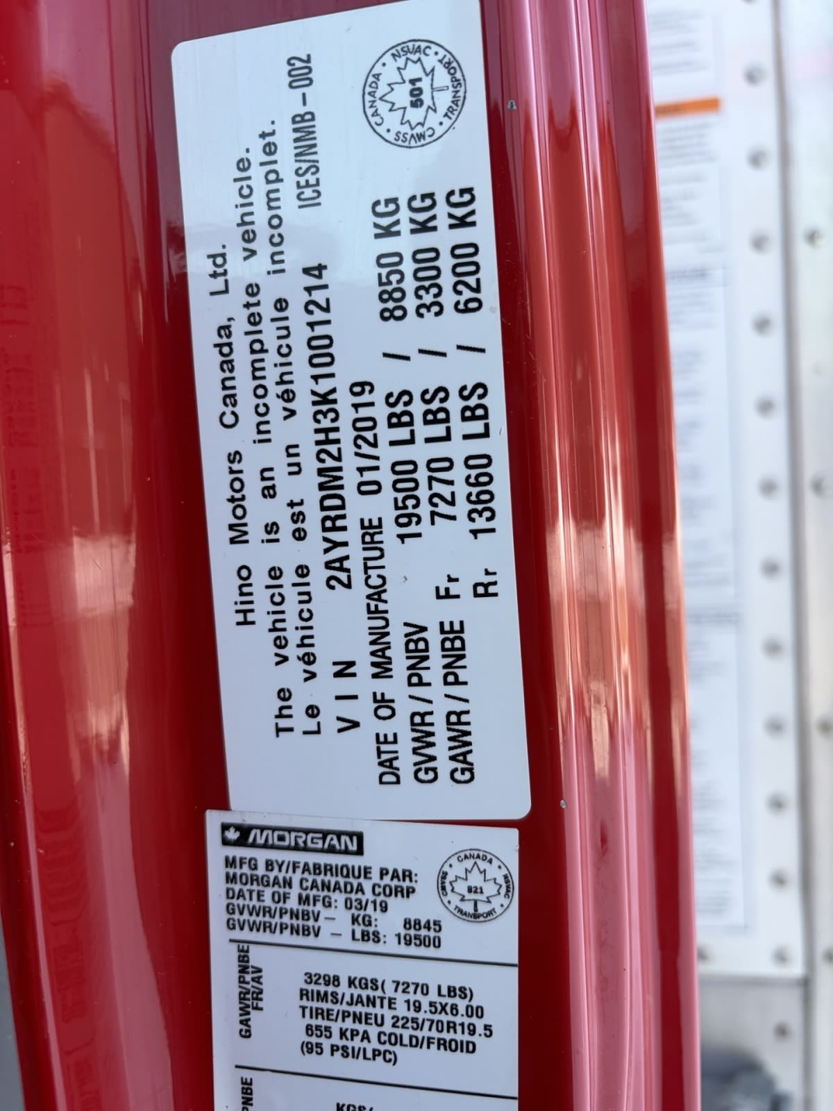 2019 Hino HINO 195 885290