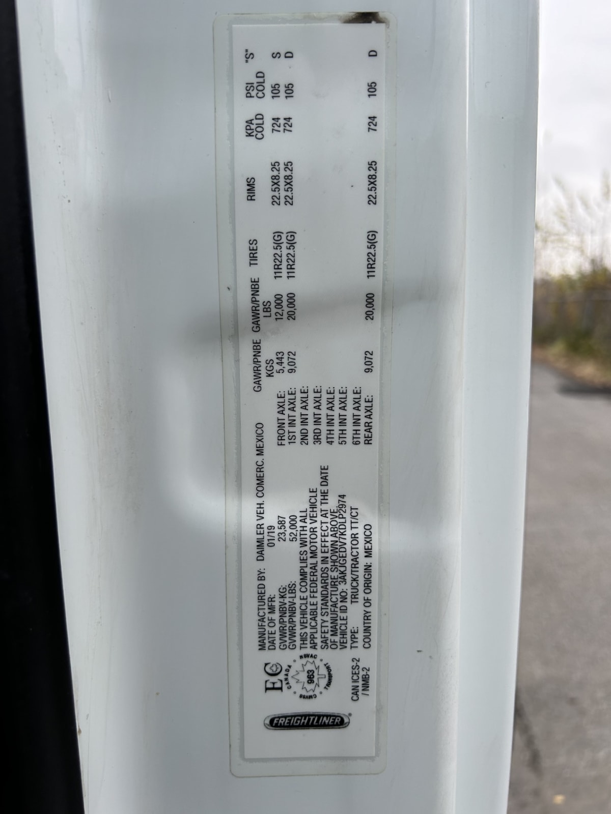 2019 Freightliner/Mercedes CASCADIA 125 894410