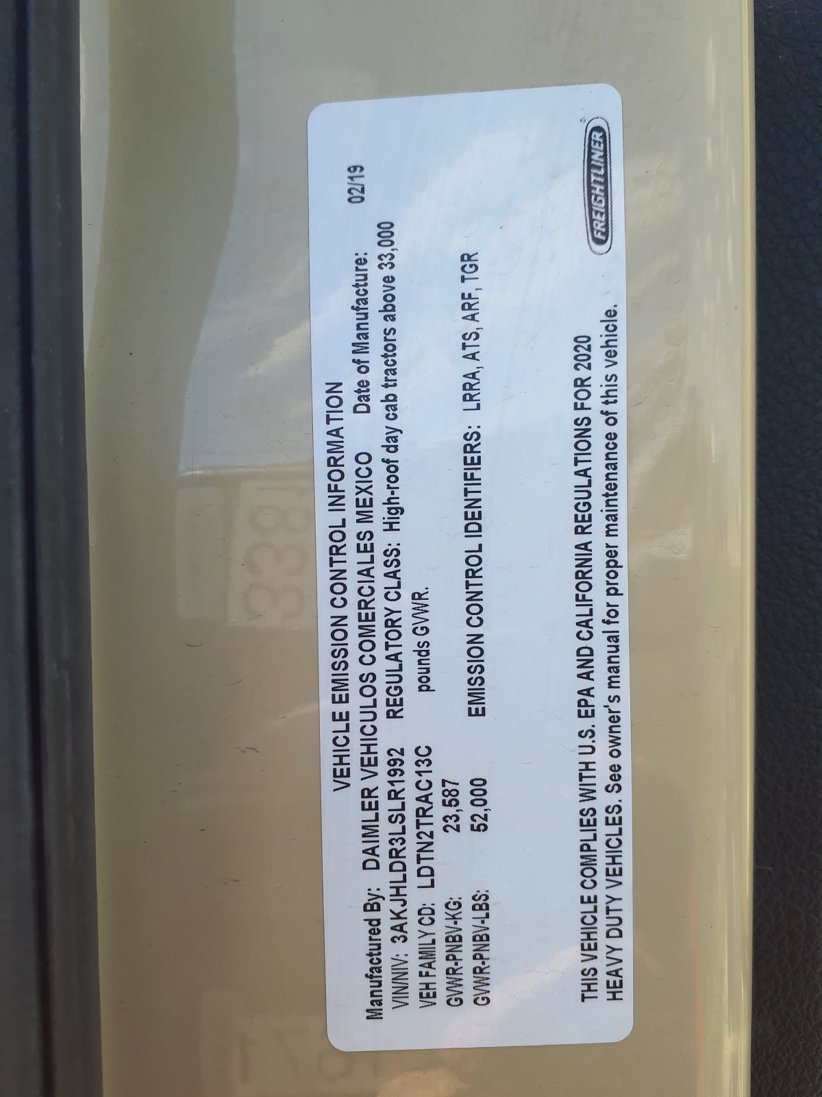 2020 Freightliner/Mercedes NEW CASCADIA PX12664 895986