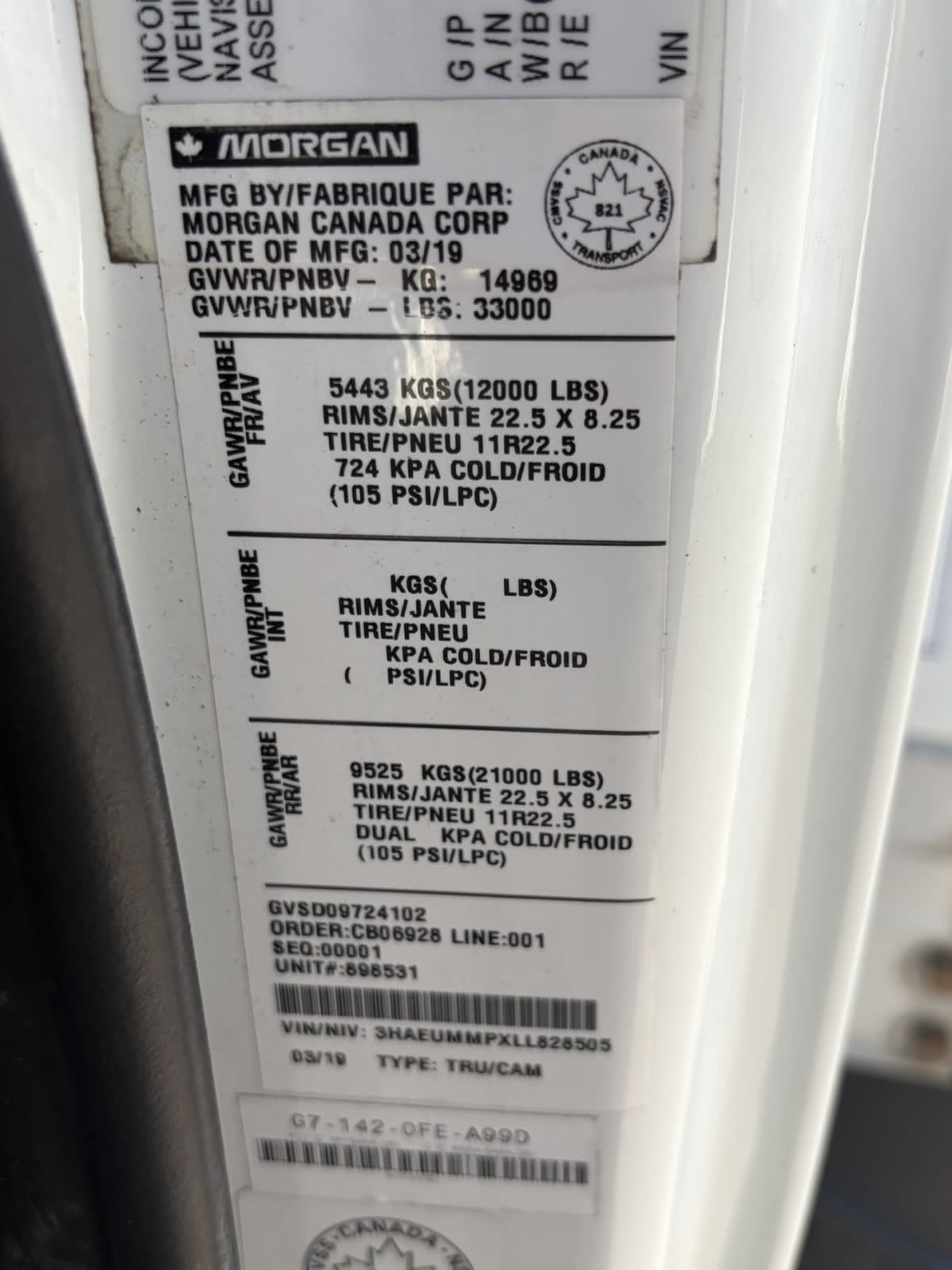2020 Navistar International MV607 (4X2) 898531