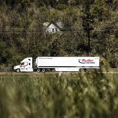 Ryder Truck Driving in a Forest