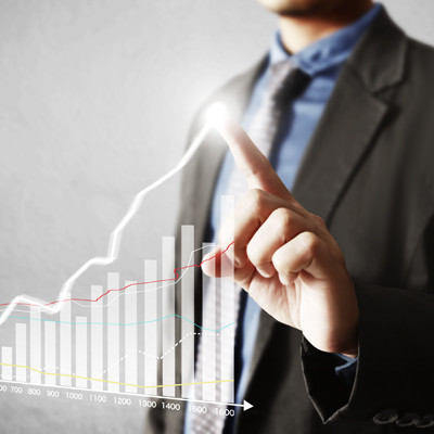 Person using finger to draw a chart