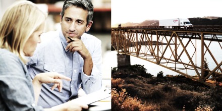 Employees talking to each other