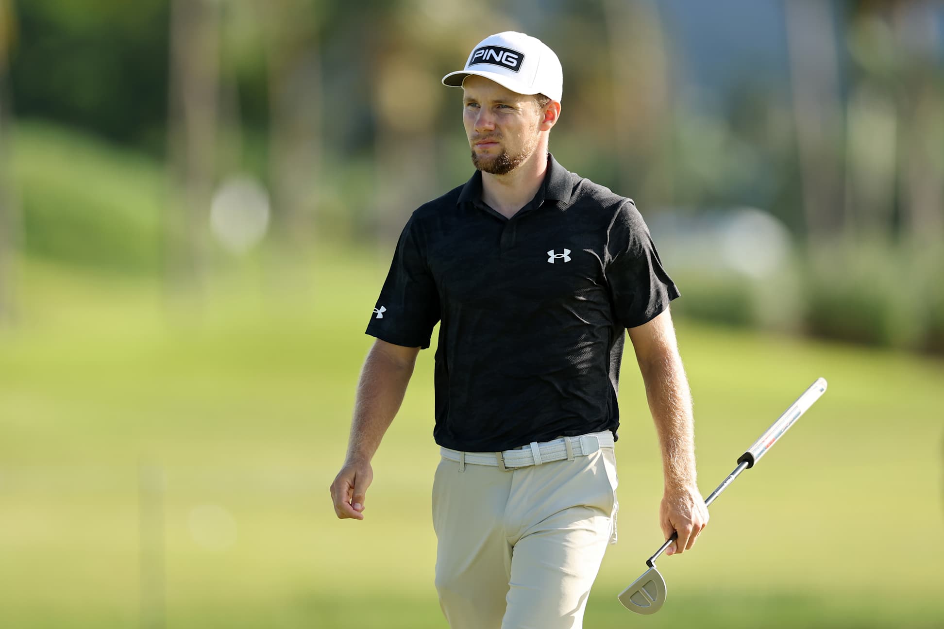 RIO GRANDE, PUERTO RICO - MARCH 07: Rasmus Neergaard-Petersen of Denmark walks across the fourth green during the second round of the Puerto Rico Open 2025 at Grand Reserve Golf Club on March 07, 2025 in Rio Grande, Puerto Rico. (Photo by Emilee Chinn/Getty Images)