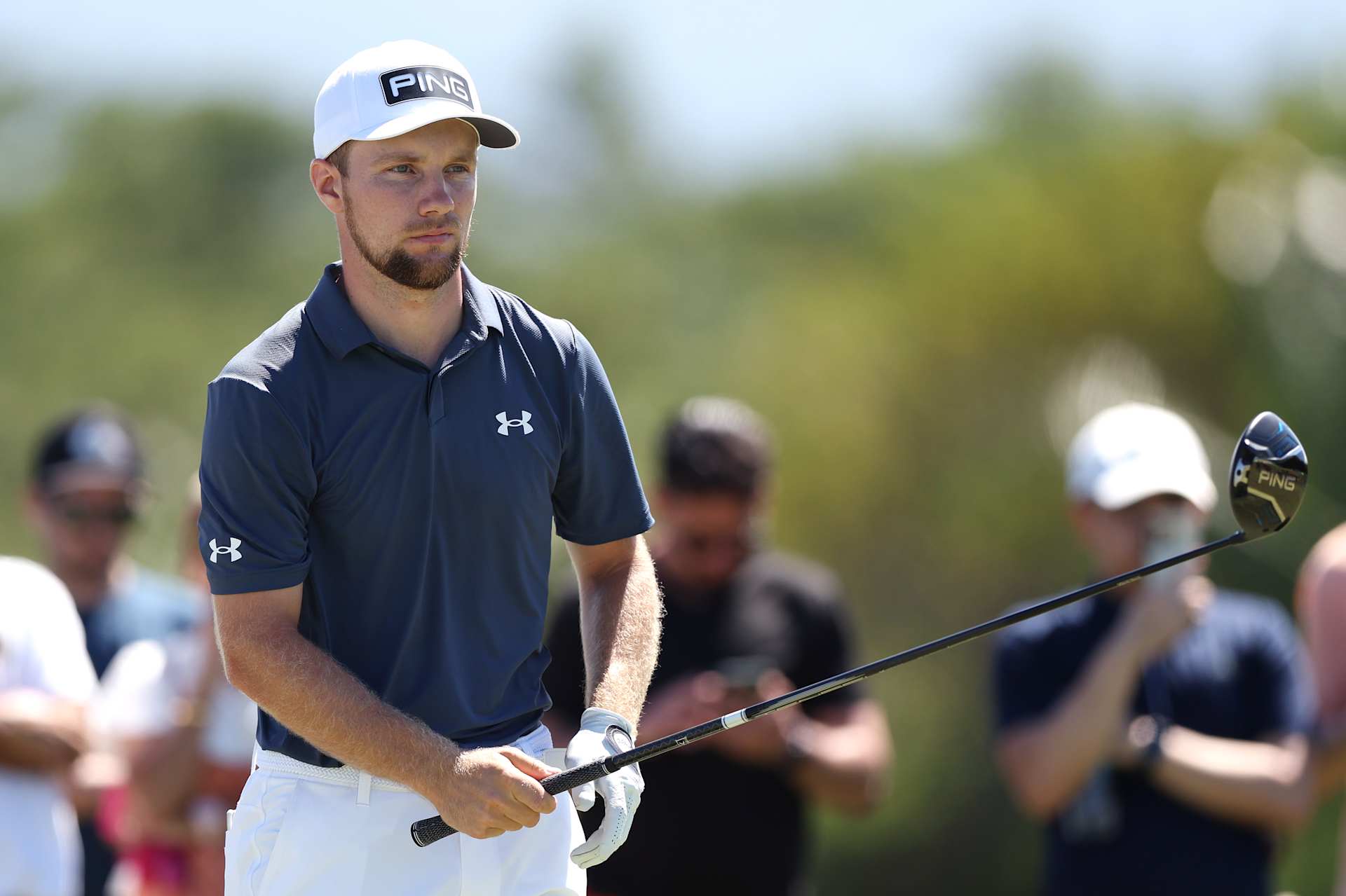 RIO GRANDE, PUERTO RICO - MARCH 08: Rasmus Neergaard-Petersen of Denmark prepares to play his shot from the third tee during the third round of the Puerto Rico Open 2025 at Grand Reserve Golf Club on March 08, 2025 in Rio Grande, Puerto Rico. (Photo by Emilee Chinn/Getty Images)