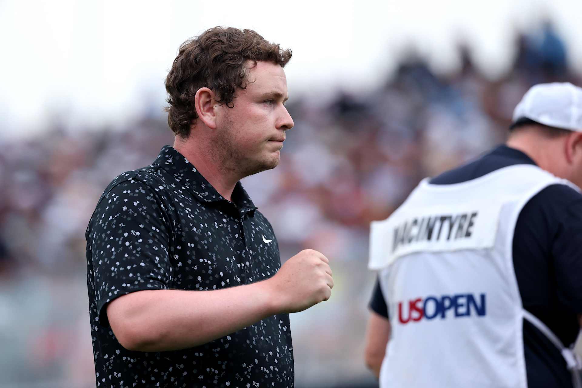 OAKMONT, PENNSYLVANIA - JUNE 15: Robert MacIntyre of Scotland reacts to his putt on the 18th green during the final round of the 125th U.S. OPEN at Oakmont Country Club on June 15, 2025 in Oakmont, Pennsylvania. (Photo by Patrick Smith/Getty Images)