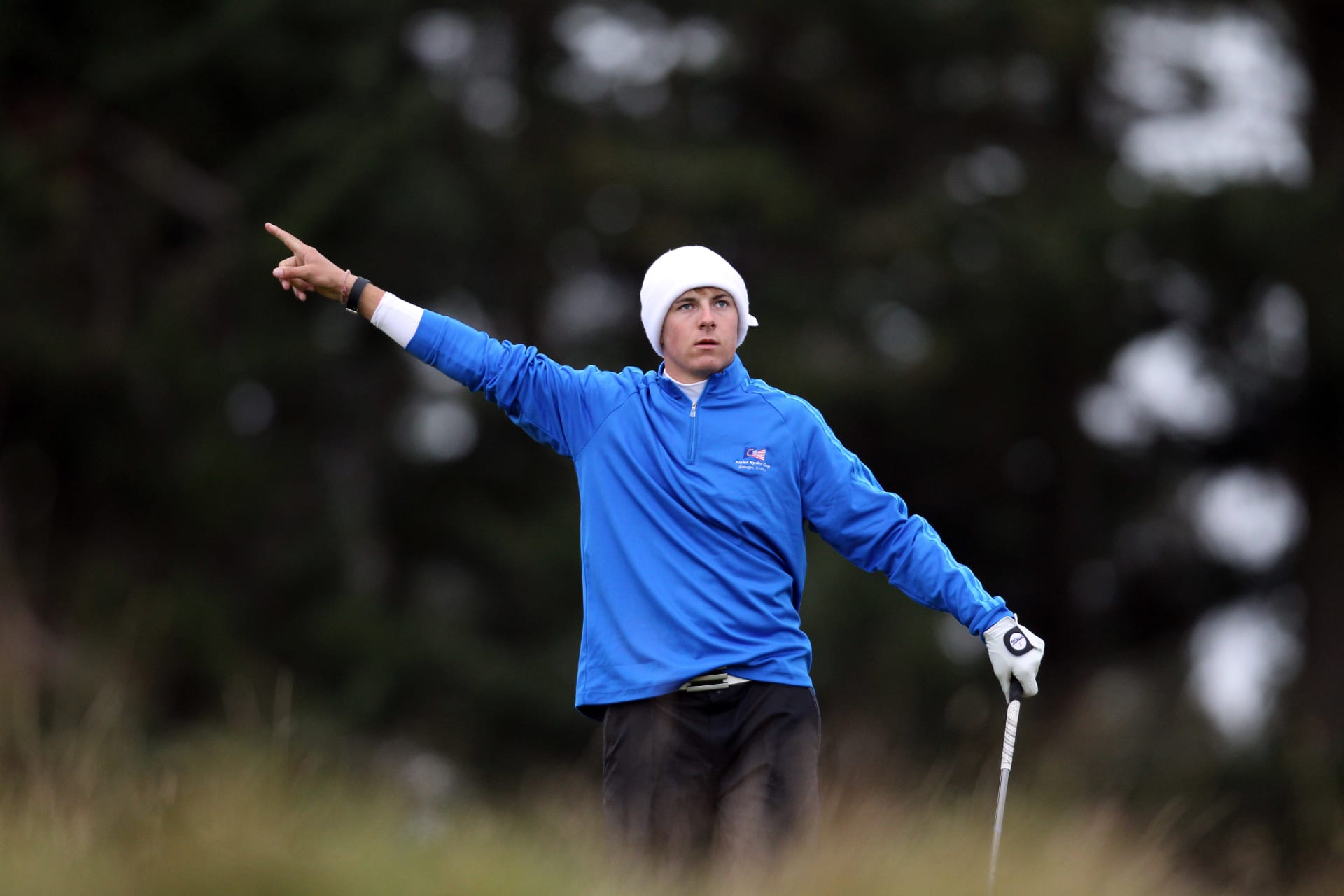 GLENEAGLES, SCOTLAND - SEPTEMBER 27: Jordan Spieth of the American team during the the first day of play at the Junior Ryder Cup at Gleneagles on September 27 2010 near Muirton, Scotland. (Photo by Ian MacNicol/Getty Images)