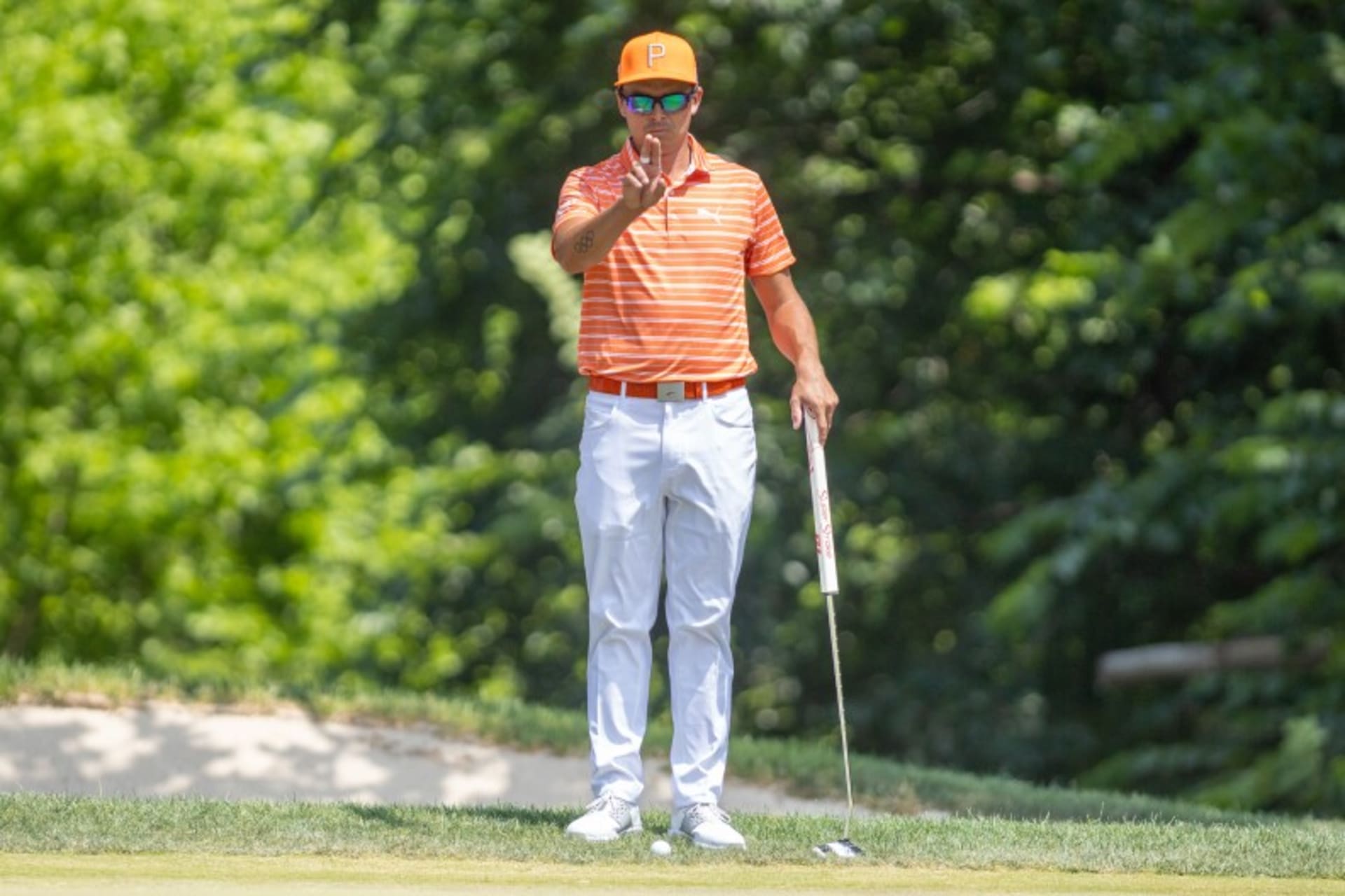 FT. WORTH, TX - MAY 28: Rickie Fowler of the United States prepares to putt on the fifth hole during the Final Round of the Charles Schwab Challenge at Colonial Country Club on May 28, 2023 in Ft. Worth, Texas. (Photo by Eston Parker/ISI Photos/Getty Images).Photo Credit: Getty Images