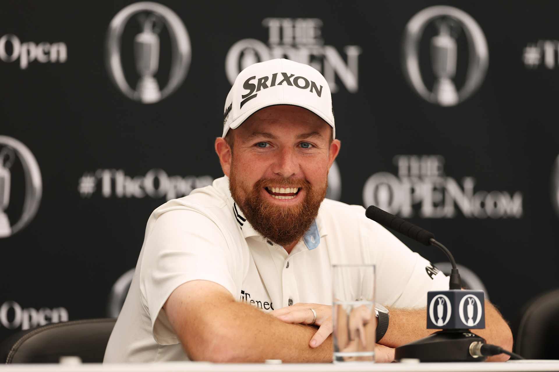 PORTRUSH, NORTHERN IRELAND - JULY 14: Shane Lowry of Ireland speaks to the media during a press conference prior to The 153rd Open Championship at Royal Portrush Golf Club on July 14, 2025 in Portrush, Northern Ireland. (Photo by Richard Heathcote/Getty Images)