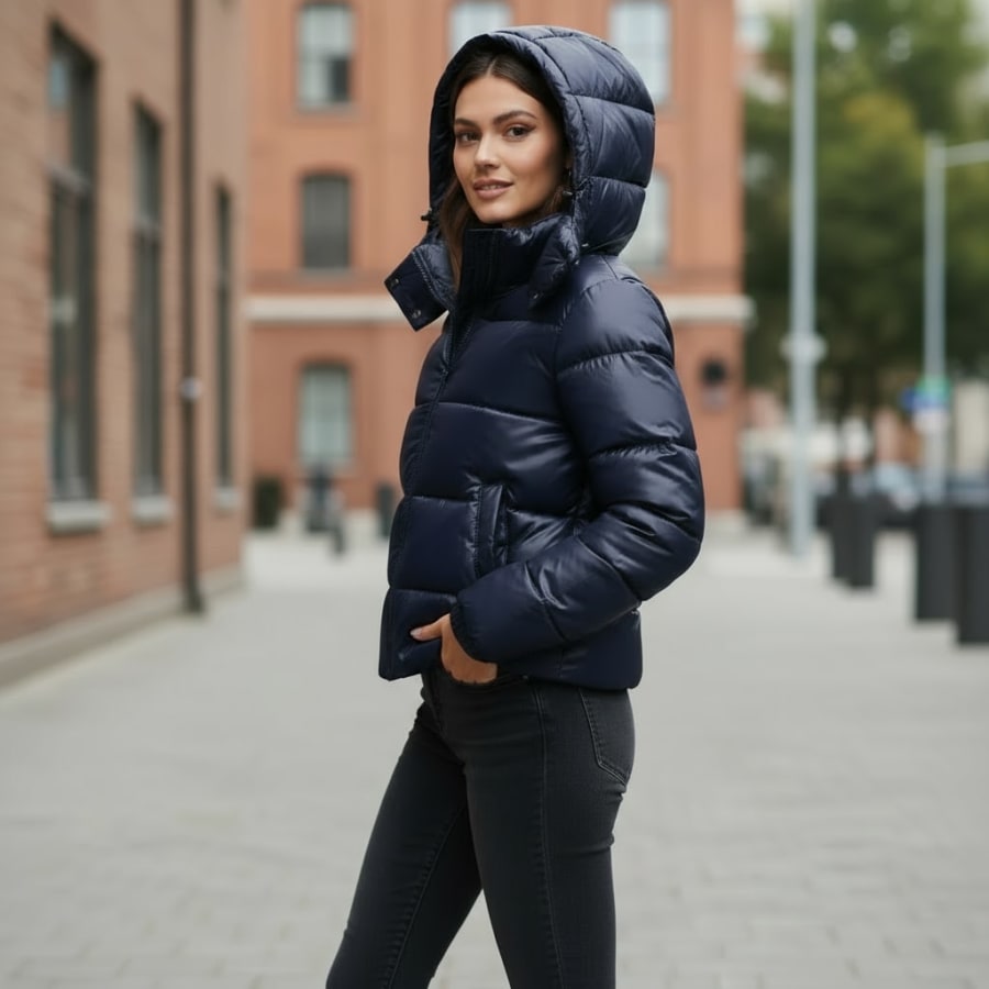Colette High Shine Hooded Puffer Jacket