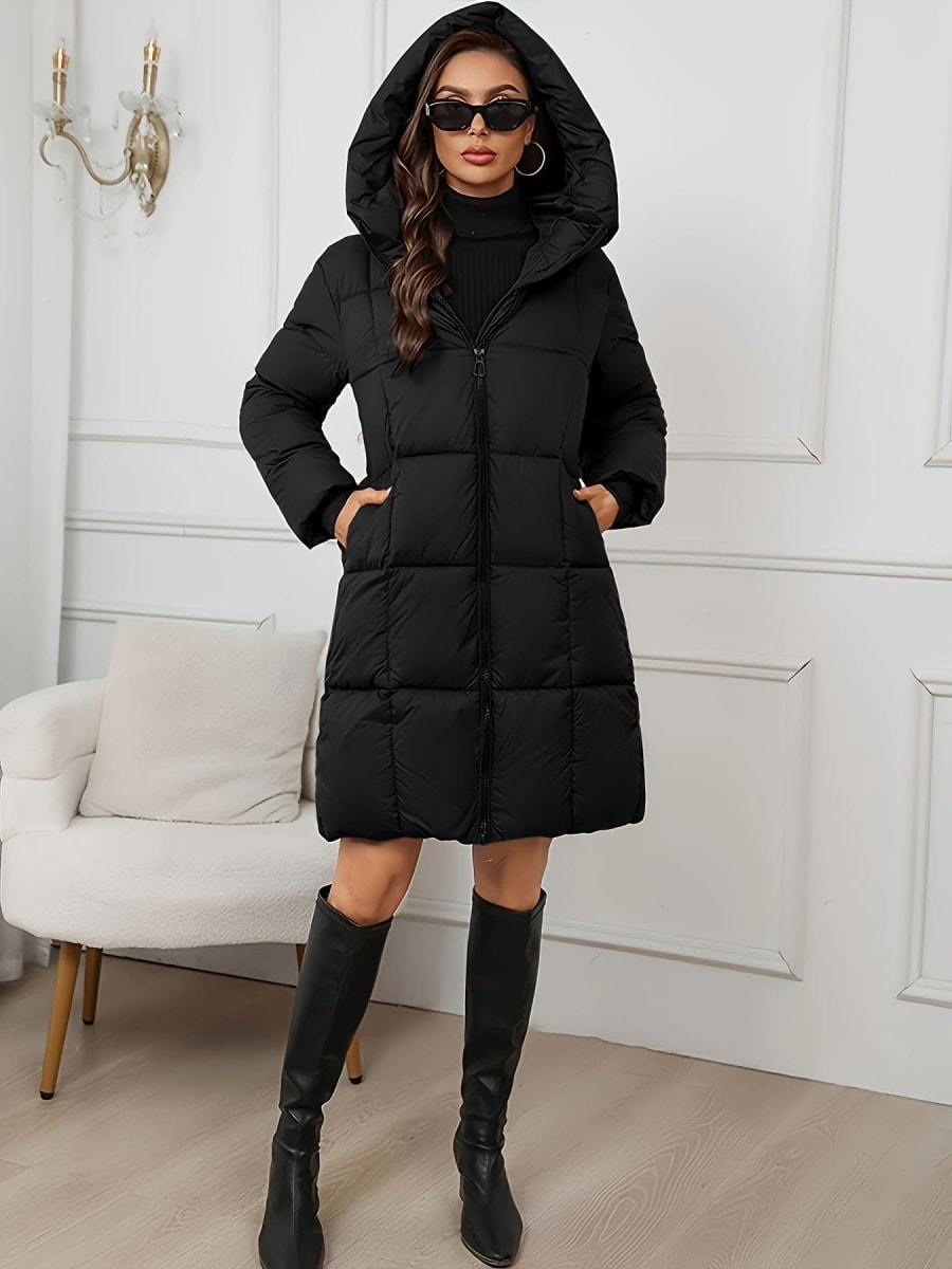 Sylvie Hooded Longline Quilted Puffer Coat