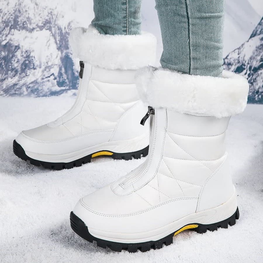 Antonia Faux Fur Cuff Winter Boots in Weiß