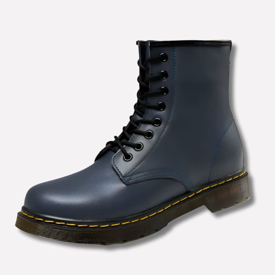 Lucinda Lace Up Combat Ankle Boots in Blau