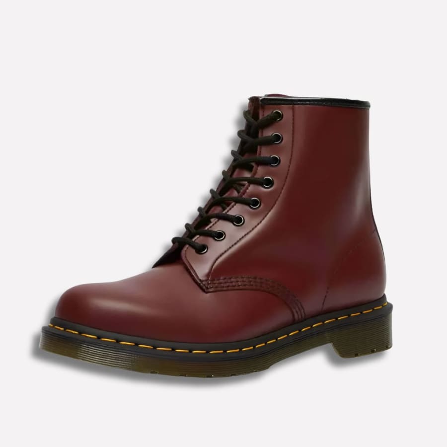Lucinda Lace Up Combat Ankle Boots in Rot