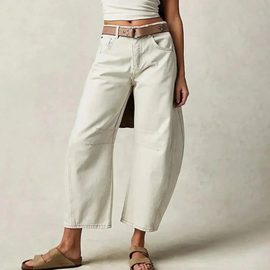 Colette High Waist Barrel Jeans in Weiß