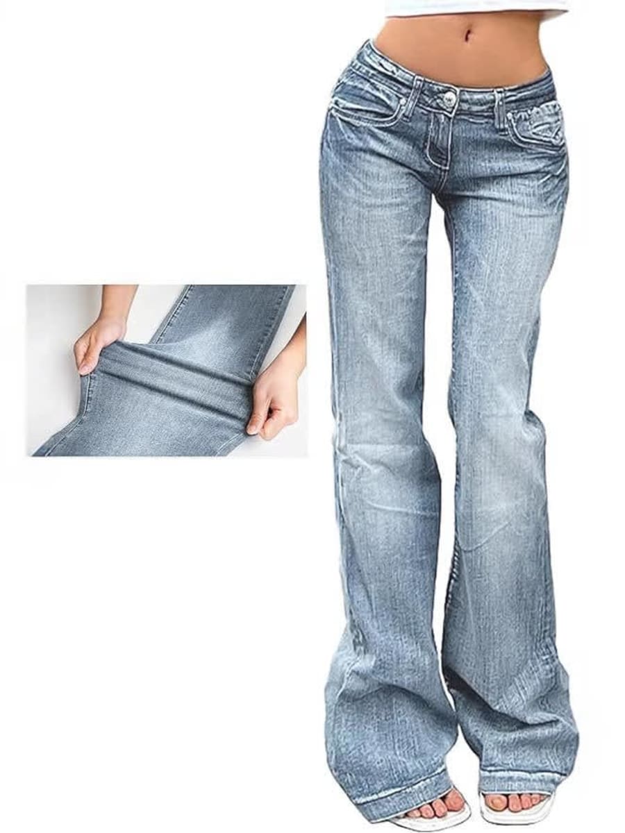 Cassia Stretch Wide Leg Jeans for Women in Hellblau