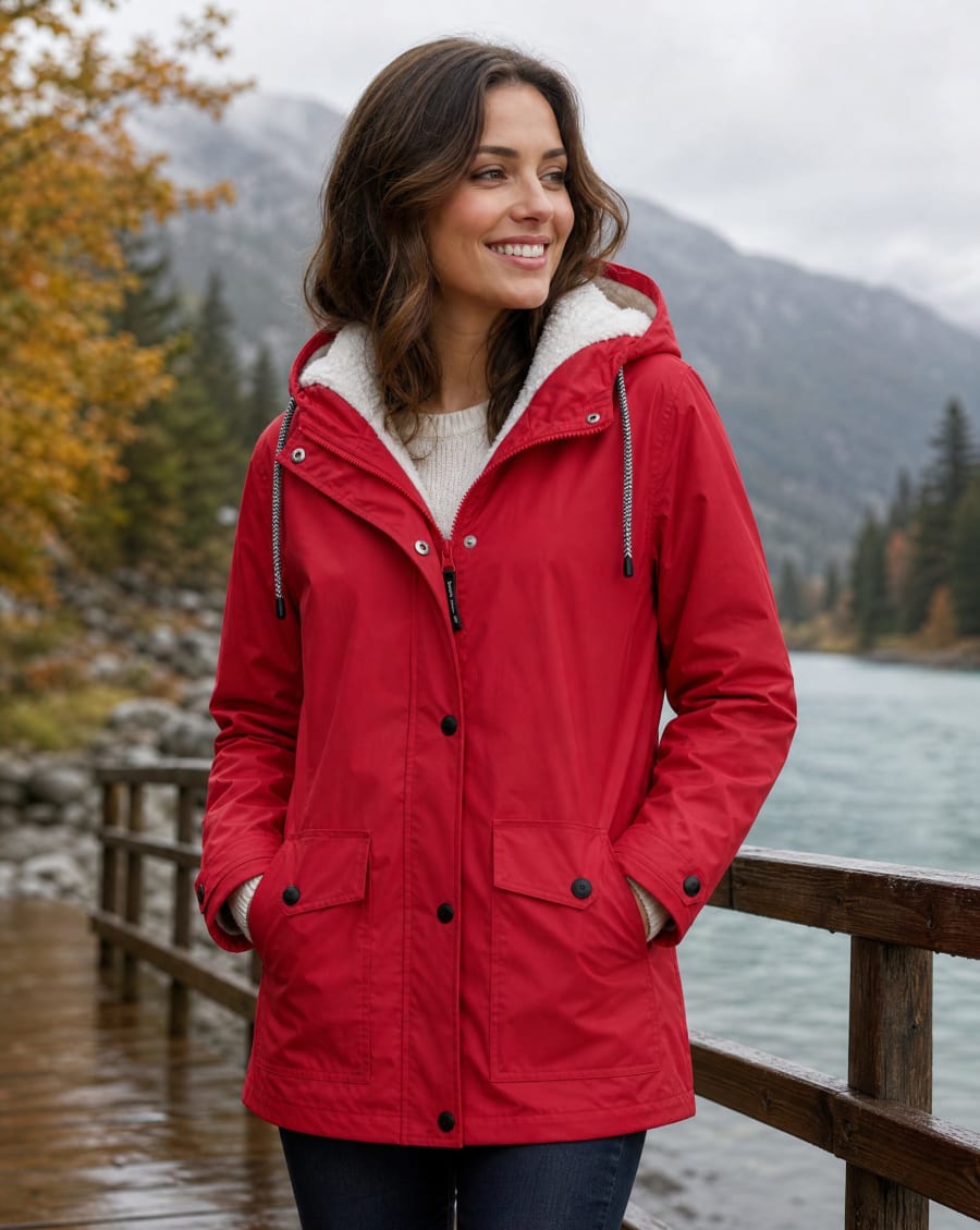 Cecily Sherpa Lined Hooded Parka Coat