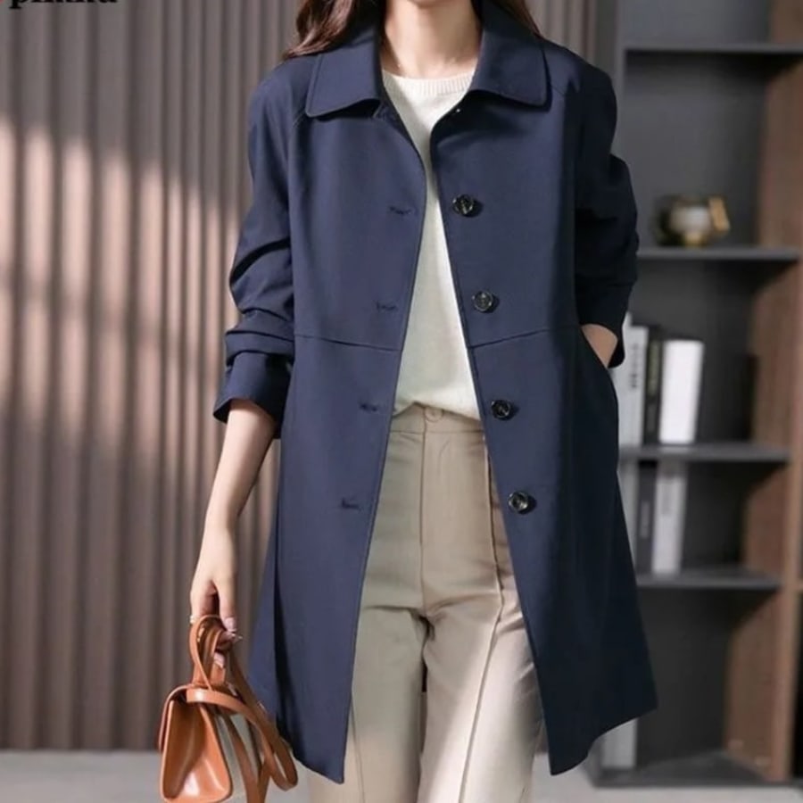 Anouk Single Breasted Longline Mac Coat