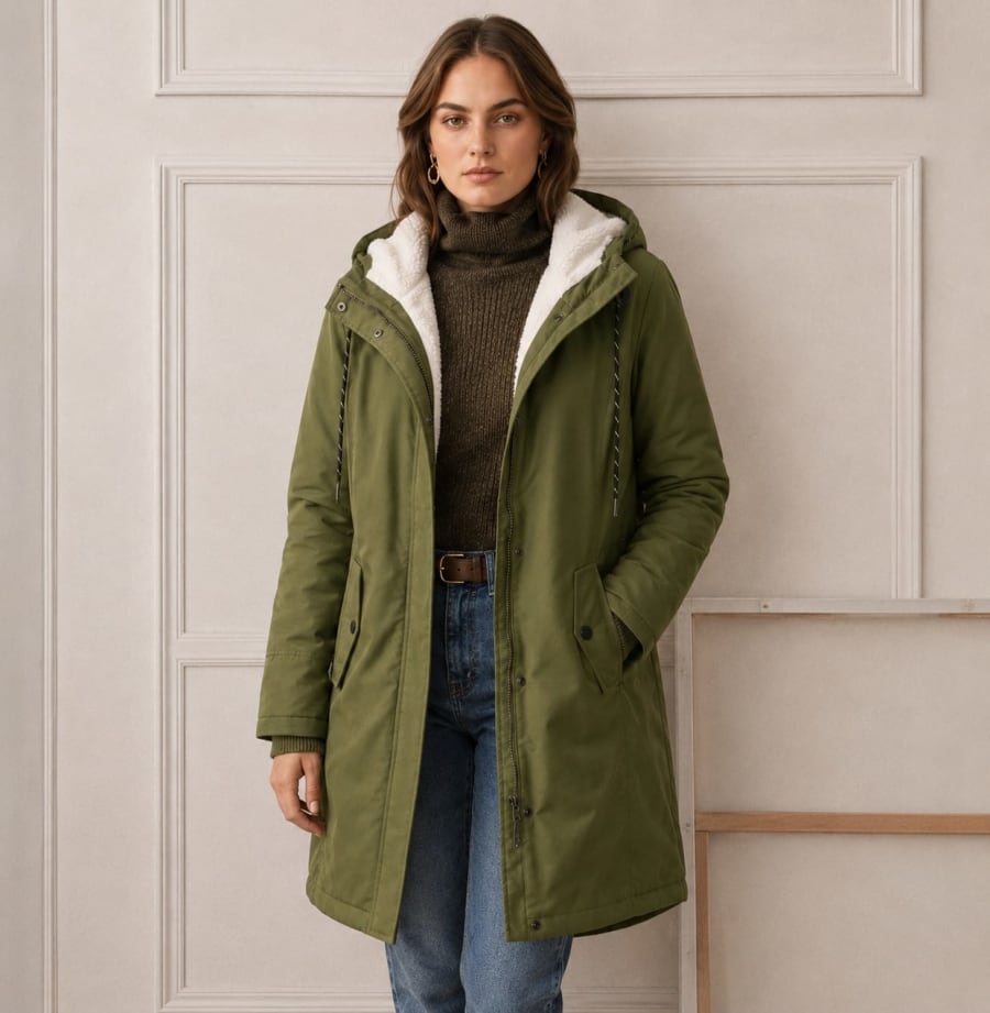 Emmeline Fleece Lined Hooded Winter Coat