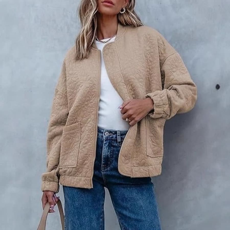 Calla Textured Teddy Bomber Jacket for Women