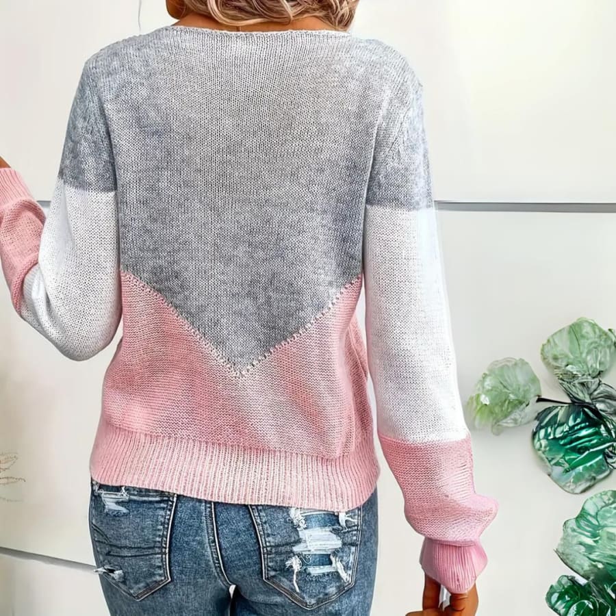 Colette Pointelle Color Block Knitted Jumper