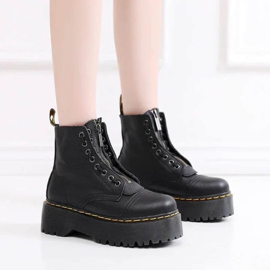 Annabel Chunky Platform Lace Up Ankle Boots