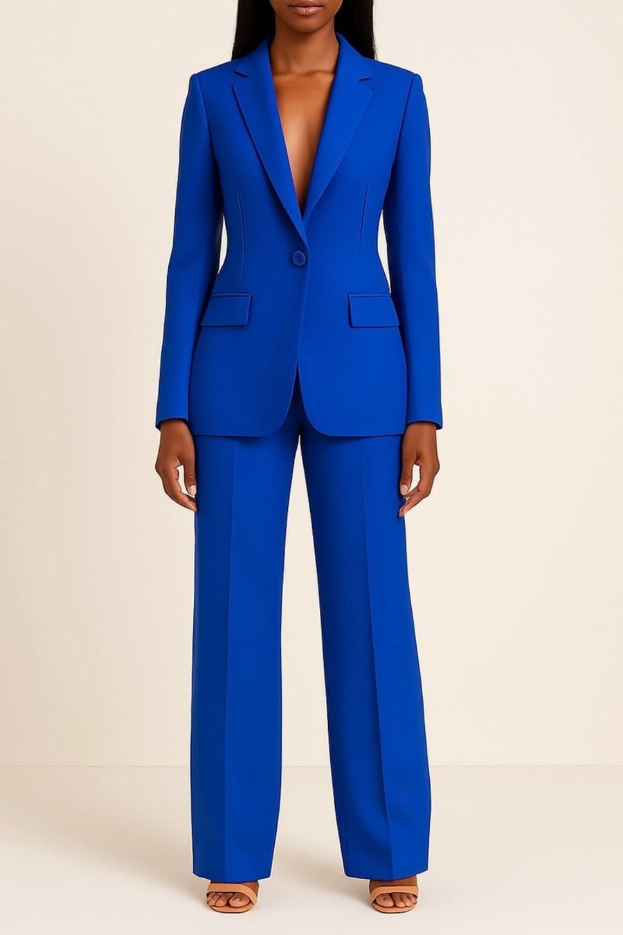 Alessandra Tailored Womens Trouser Suit in Blau