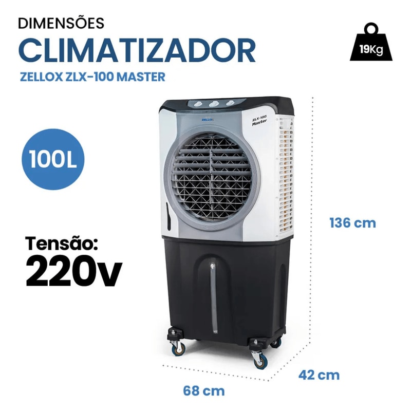 Climatizador Zellox 100 litros 210W