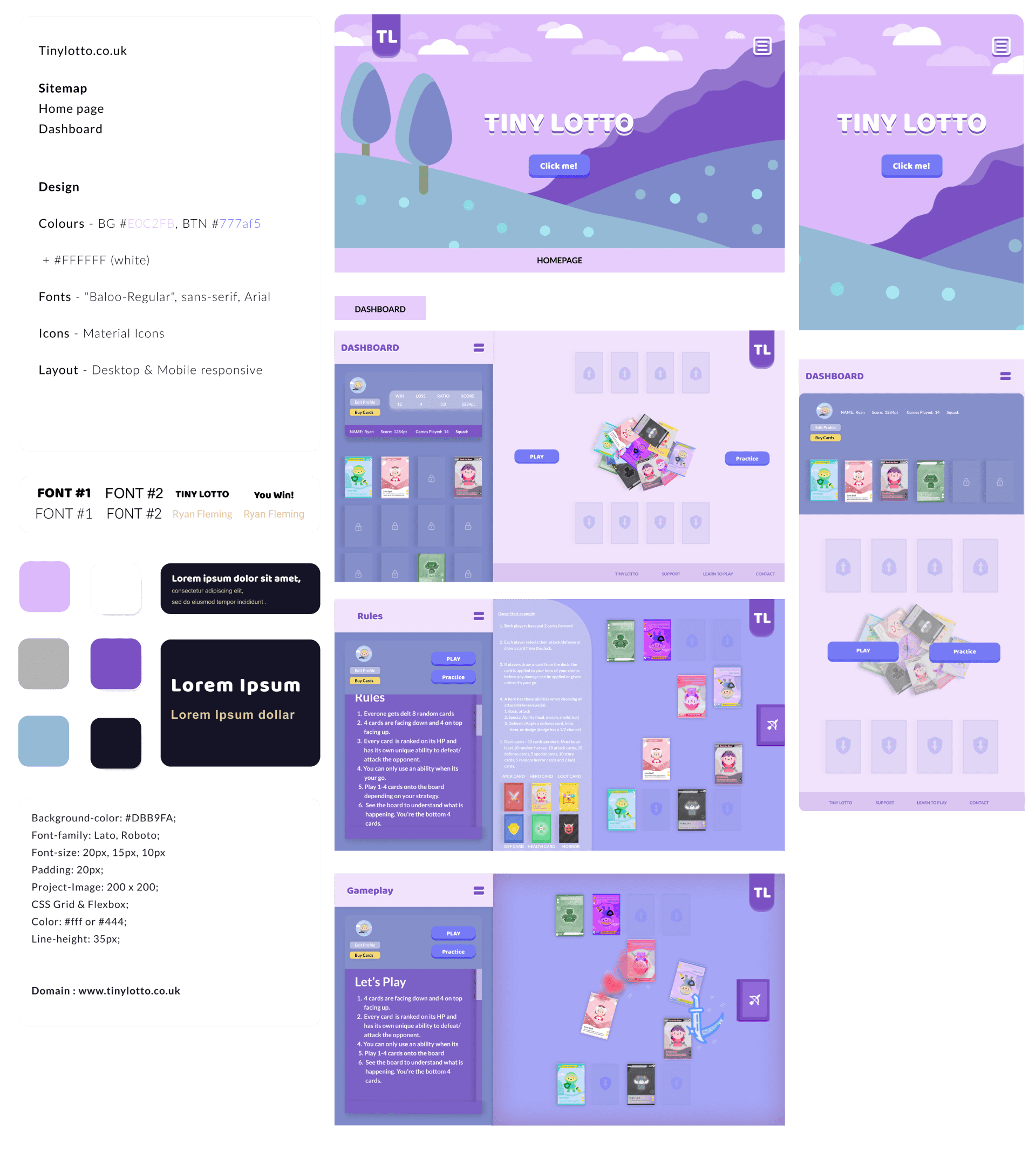 Tiny lotto concept interface design