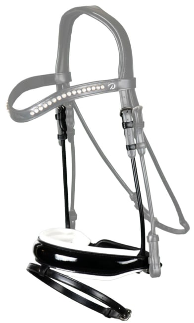 Dyon Patent Large Crank Noseband With White Padding And Flash Rond Leather Collection