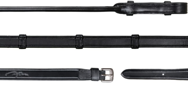 Dyon 16mm Full Leather Double Bridle Reins With 7 Leather Loops Rond Leather Collection